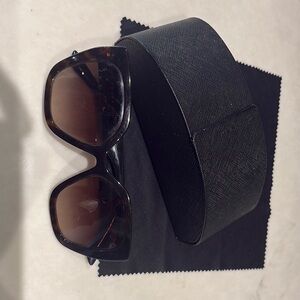 Prada Black and Brown Women's Sunglasses